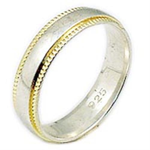 JCE20 02520 Gold+Rhodium 925 Sterling Silver Ring with No Stone in No Stone