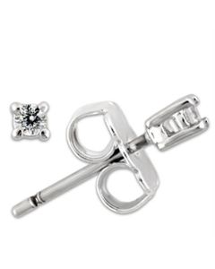 JCE168 Rhodium 925 Sterling Silver Earrings with AAA Grade CZ in Clear