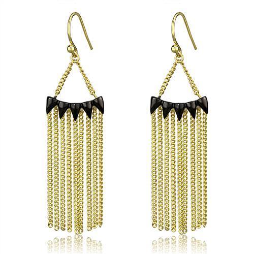 JCE1206 Gold+Ruthenium Brass Earrings with Top Grade Crystal in Clear