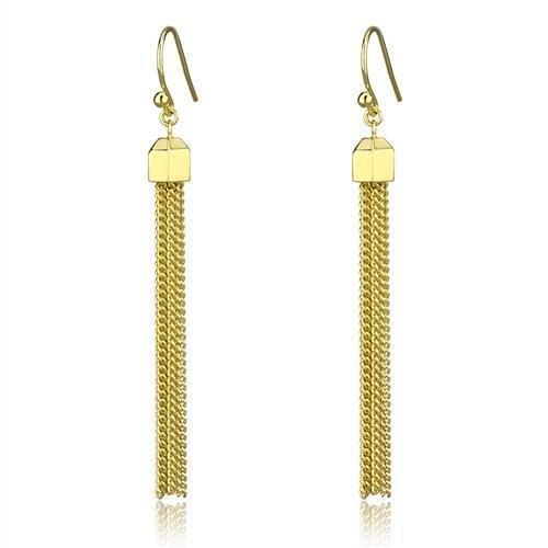 JCE1207 Gold Brass Earrings with Top Grade Crystal in Clear