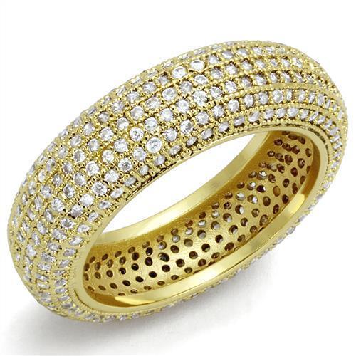 JCE1272 Gold Brass Ring with AAA Grade CZ  in Clear