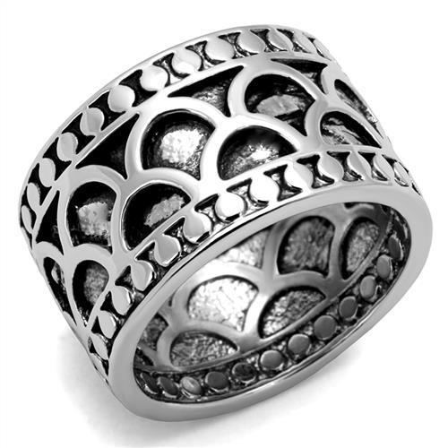 JCE1309 Rhodium Brass Ring with Epoxy  in Jet