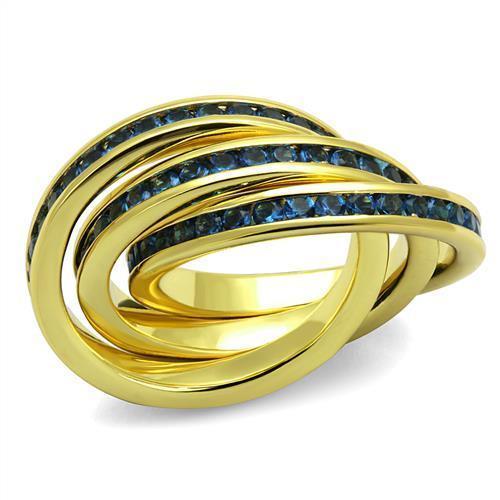 JCE1329 Gold Brass Ring with Synthetic Synthetic Glass in Montana