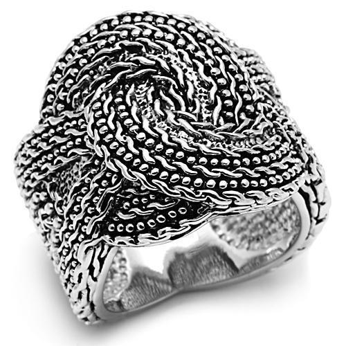 JCE248 Rhodium Brass Ring with No Stone