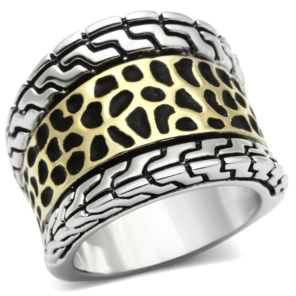 JCE296 Reverse Two-Tone Brass Ring with No Stone