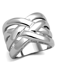 JCE784 Rhodium Brass Ring with No Stone