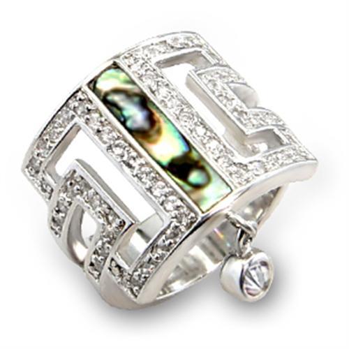 JCE240 Rhodium 925 Sterling Silver Ring with Precious Stone Conch in Montana