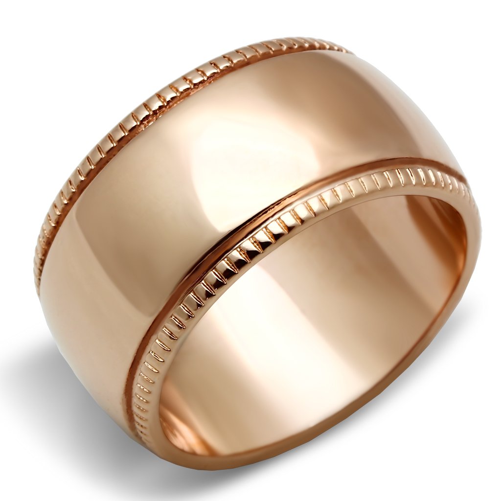JCE213 IP Rose Gold(Ion Plating) Brass Ring with No Stone