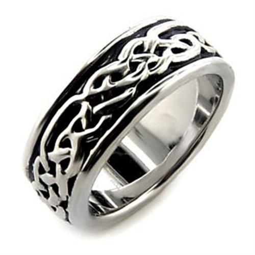 JCE014 Rhodium Brass Ring with No Stone