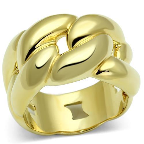 JCE2491 Gold Brass Ring with No Stone