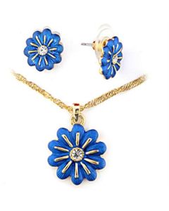 JCE262 Gold White Metal Jewelry Sets with Top Grade Crystal in Clear-Default Title