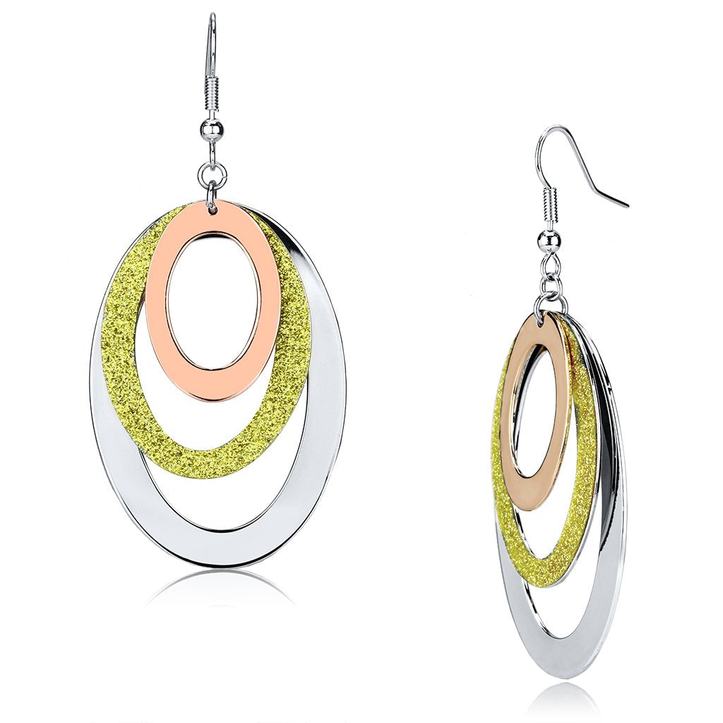 JCE2660 Rose Gold + Rhodium Iron Earrings with No Stone