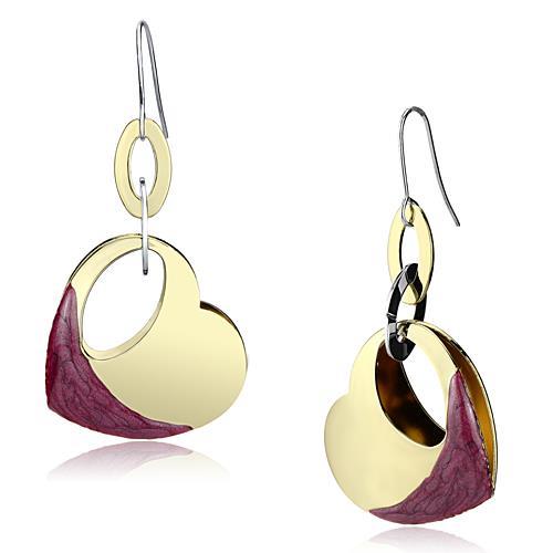 JCE2693 Gold Iron Earrings with Epoxy in Siam