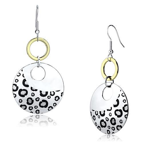 JCE2699 Reverse Two-Tone Iron Earrings with Epoxy in Jet