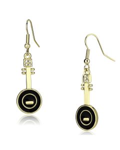 JCE2746 Gold Iron Earrings with Top Grade Crystal in Clear