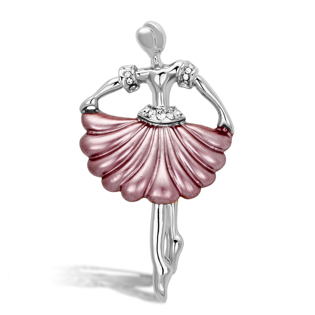JCE2780 Flash Rose Gold White Metal Brooches with Top Grade Crystal in Clear