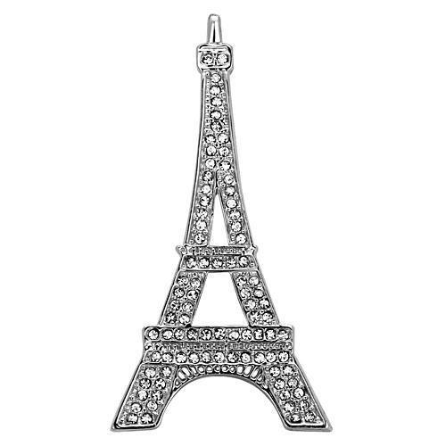 JCE2784 Imitation Rhodium White Metal Brooches with Top Grade Crystal in Clear
