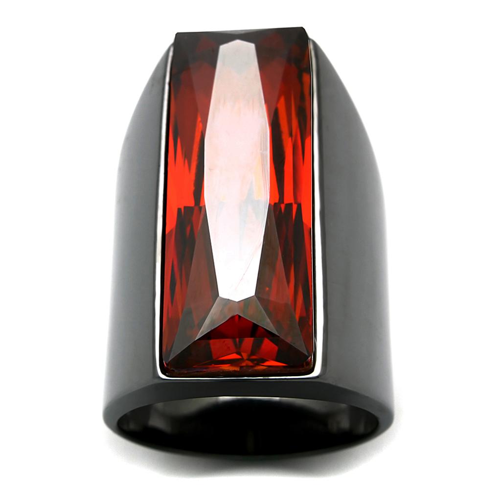 JCE3592 TIN Cobalt Black Brass Ring with Top Grade Crystal in Siam