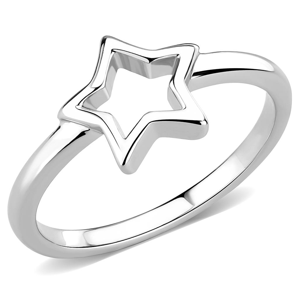 JCE3982 Rhodium Brass Ring with No Stone