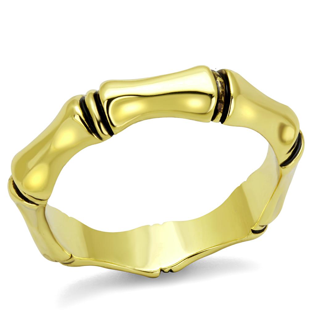 JCE4099 Gold Brass Ring with Epoxy in Jet