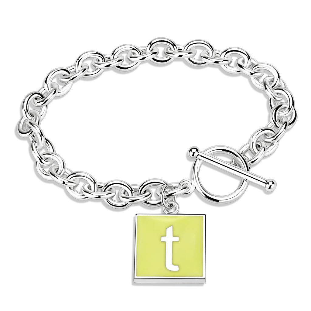 JCE4647 High-Polished Brass Bracelet with Epoxy  in Emerald
