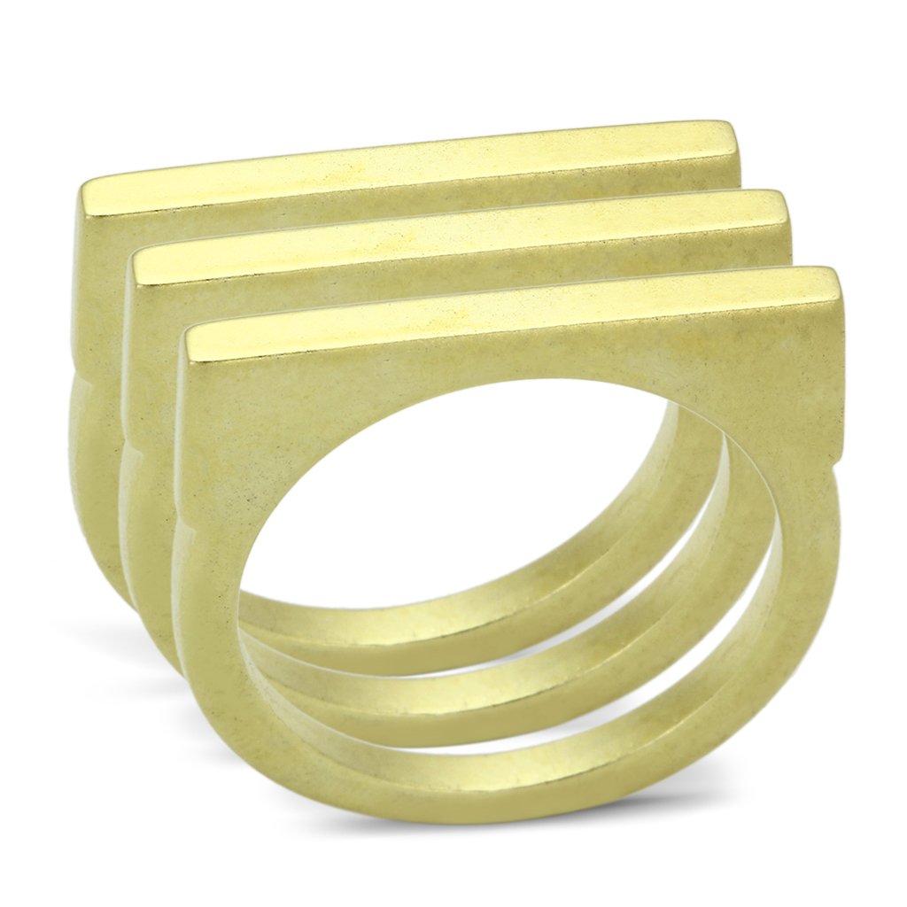JCEA851 Matte Gold Brass Ring with No Stone