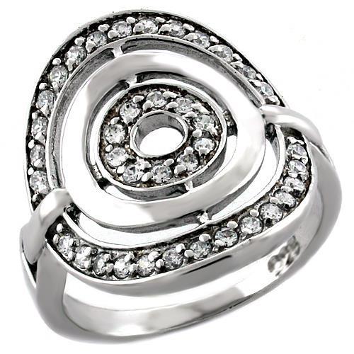 JCEAS1018 Rhodium 925 Sterling Silver Ring with AAA Grade CZ in Clear