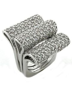 JCEAS1047 Rhodium 925 Sterling Silver Ring with AAA Grade CZ in Clear