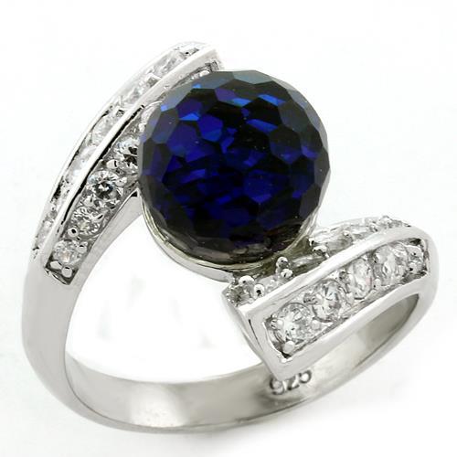 JCEAS1145 Rhodium 925 Sterling Silver Ring with Top Grade Crystal in Clear