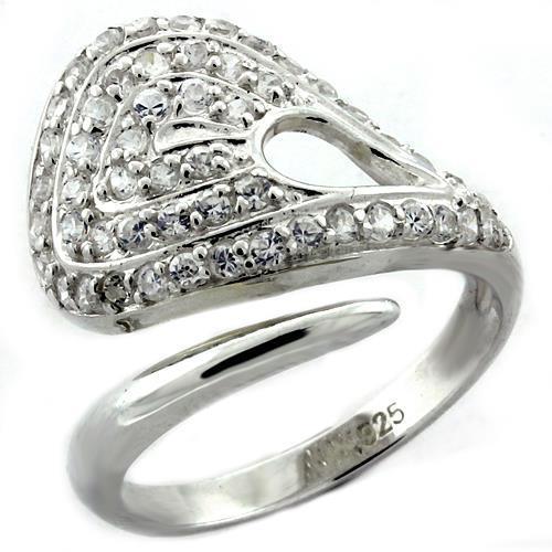 JCEAS1161 High-Polished 925 Sterling Silver Ring with AAA Grade CZ in Clear