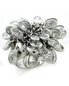JCEAS1168 Rhodium 925 Sterling Silver Ring with AAA Grade CZ in Clear