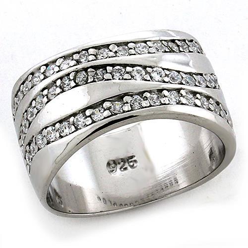 JCEAS1178 Rhodium 925 Sterling Silver Ring with AAA Grade CZ in Clear