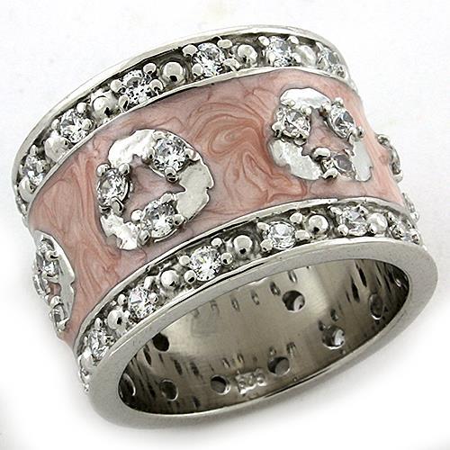 JCEAS1181 Rhodium 925 Sterling Silver Ring with AAA Grade CZ in Clear