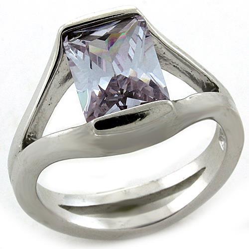 JCEAS1185 Rhodium 925 Sterling Silver Ring with AAA Grade CZ in Amethyst