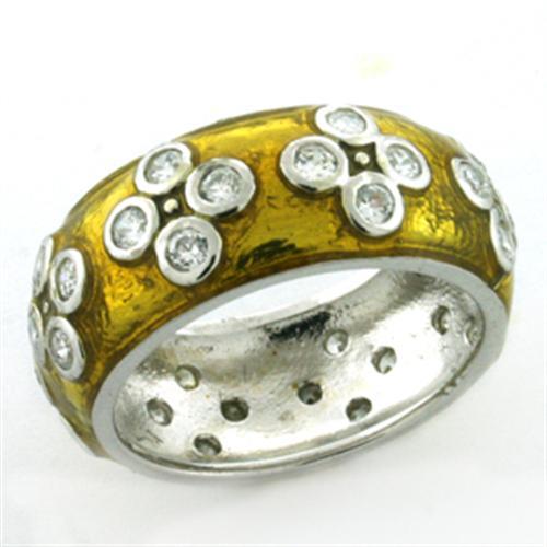 JCEAS729 Rhodium 925 Sterling Silver Ring with Epoxy in Topaz