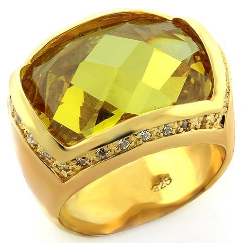 JCEAS819 Gold 925 Sterling Silver Ring with AAA Grade CZ in Topaz