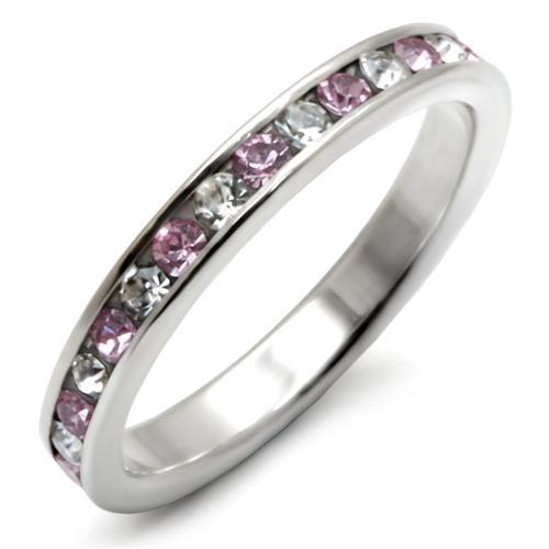 JCEAS911 High-Polished 925 Sterling Silver Ring with Top Grade Crystal in Light Amethyst