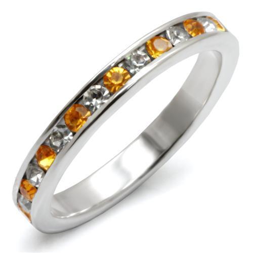 JCEAS914 High-Polished 925 Sterling Silver Ring with Top Grade Crystal in Topaz