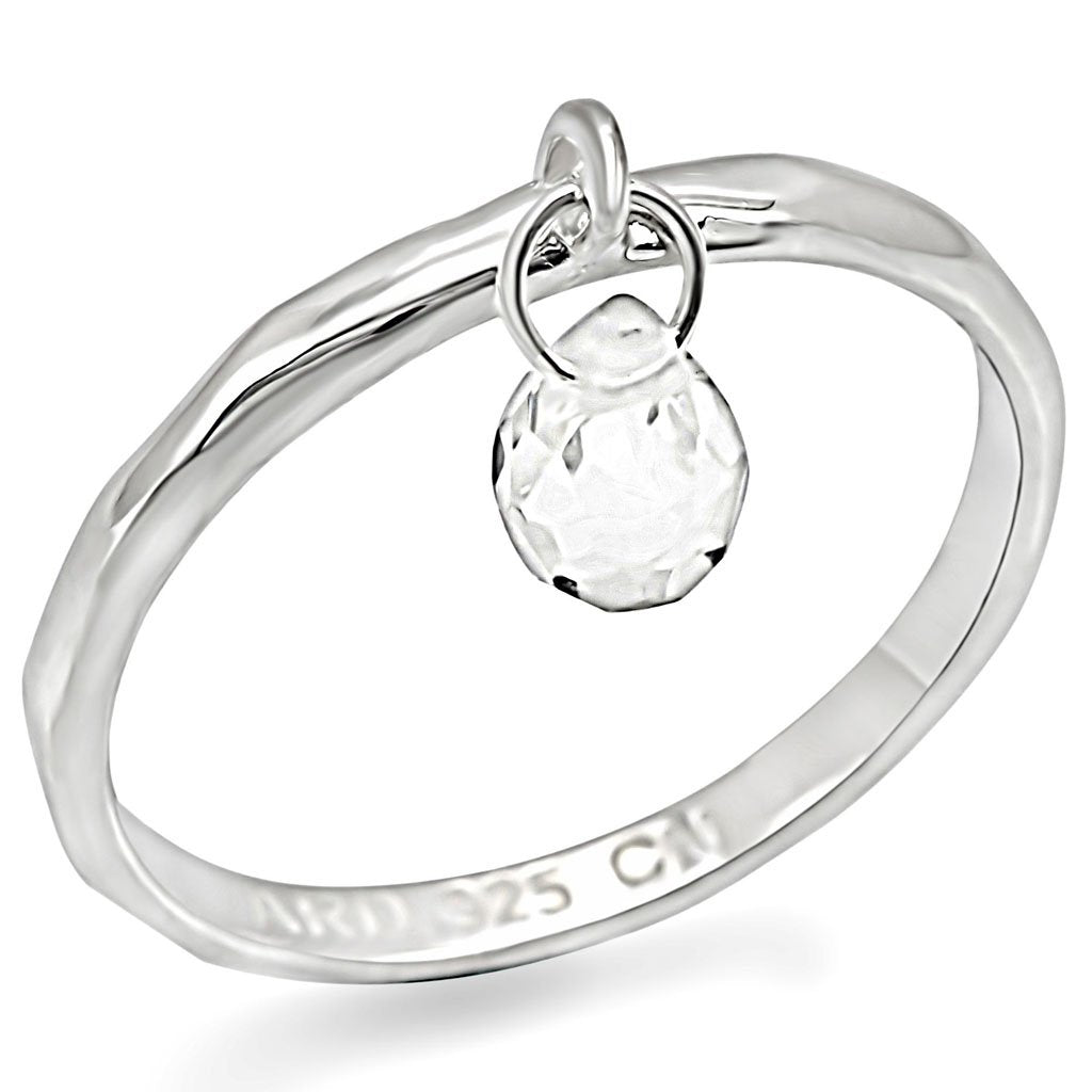 JCES285 Silver 925 Sterling Silver Ring with Genuine Stone in Clear