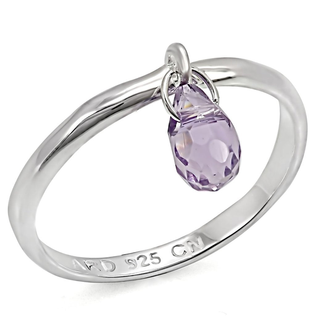 JCES325 Silver 925 Sterling Silver Ring with Genuine Stone in Amethyst