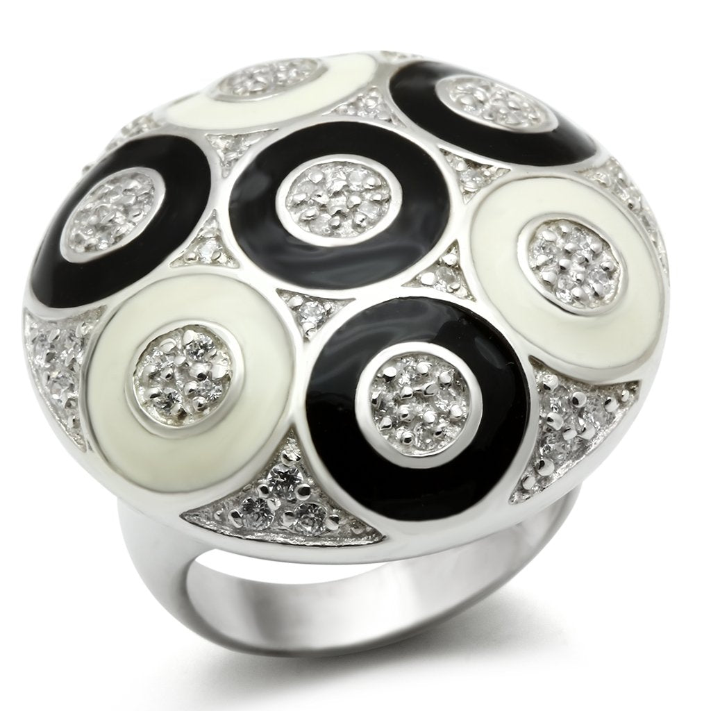 JCES541 Silver 925 Sterling Silver Ring with AAA Grade CZ in Clear
