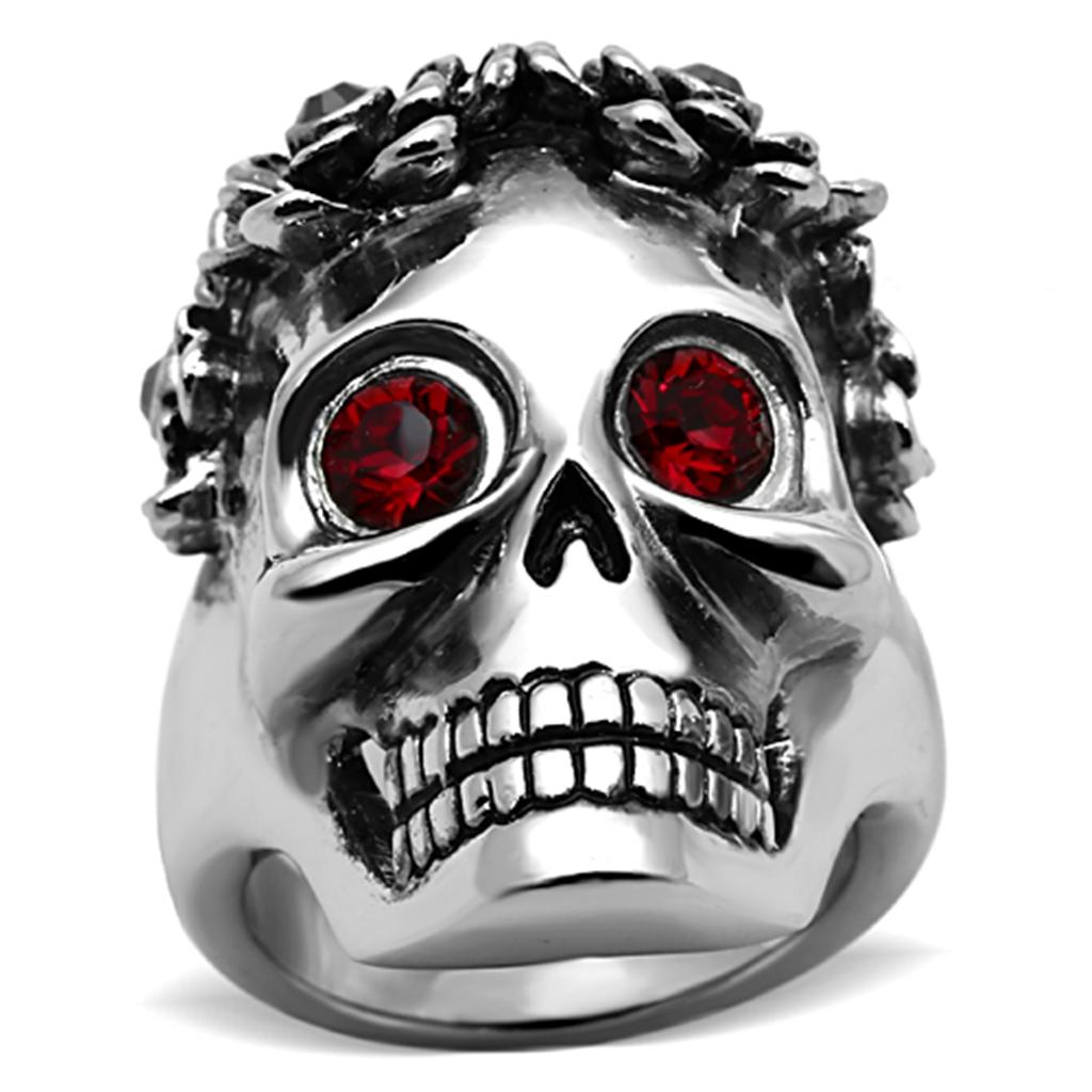 JCE1117 High polished (no plating) Stainless Steel Ring with Top Grade Crystal in Siam