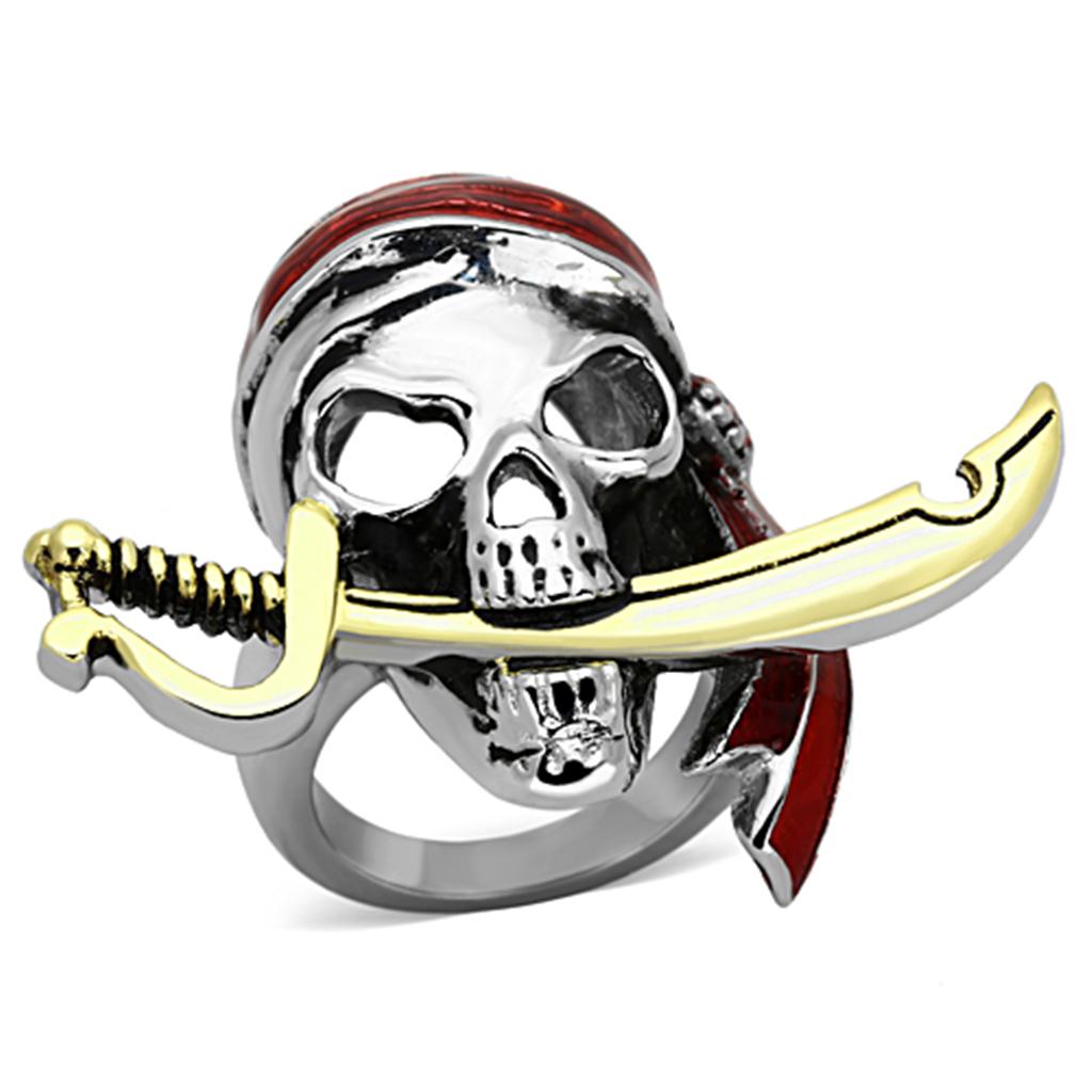 JCE1205 Two-Tone IP Gold (Ion Plating) Stainless Steel Ring with Epoxy in Siam