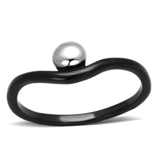 JCE1645 Two-Tone IP Black Stainless Steel Ring with No Stone