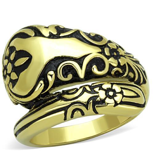 JCE1713 IP Gold(Ion Plating) Stainless Steel Ring with Epoxy in Jet