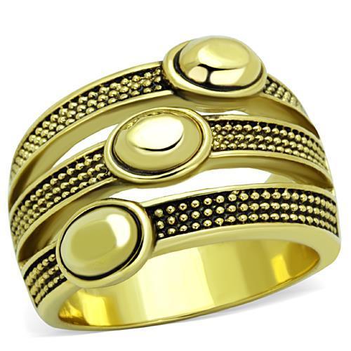 JCE1718 IP Gold(Ion Plating) Stainless Steel Ring with Epoxy in Jet