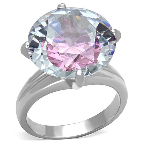 JCE1751 TK1751 High polished (no plating) Stainless Steel Ring with AAA Grade CZ in Multi Color