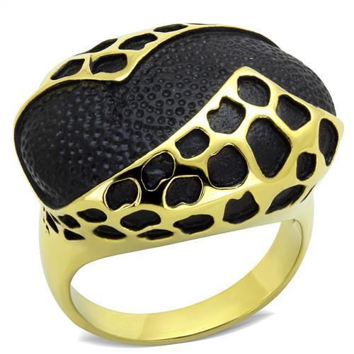 JCE1784 IP Gold(Ion Plating) Stainless Steel Ring with Epoxy in Jet
