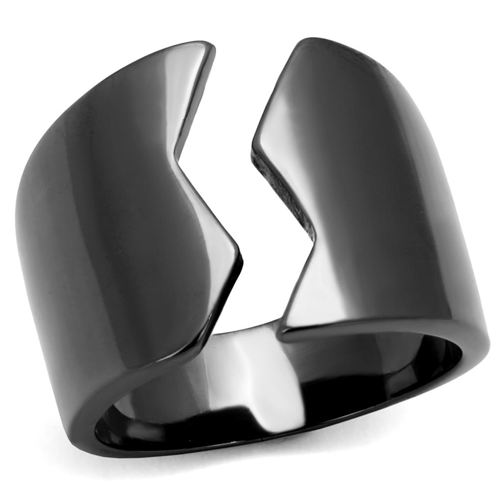 JCE2268 IP Light Black (IP Gun) Stainless Steel Ring with No Stone