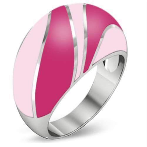 JCE243 High polished (no plating) Stainless Steel Ring with Epoxy in No Stone